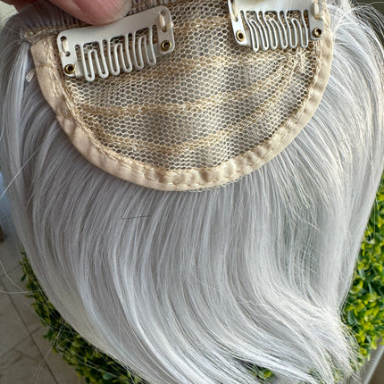 Tillstyle  white silver large clip in bangs thick bangs /thinning crown