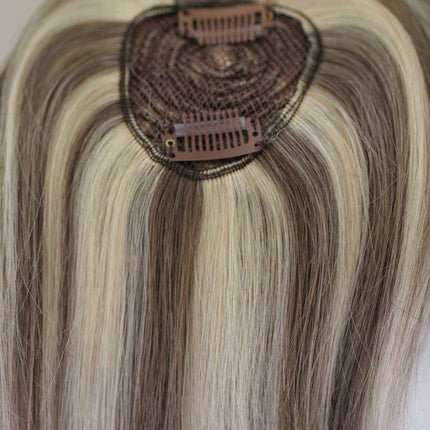 Human hair toppers for women ash blonde