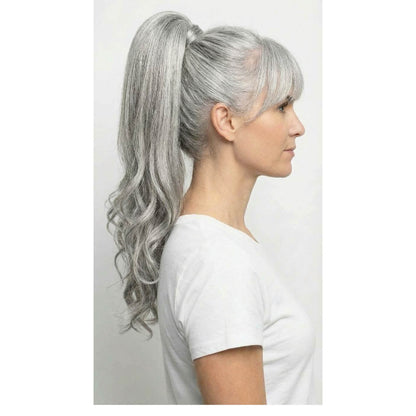 silver grey ponytail#Color_silver-grey