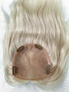 TillStyle human Hair Topper Light Blonde bleach clip in hair piece for women