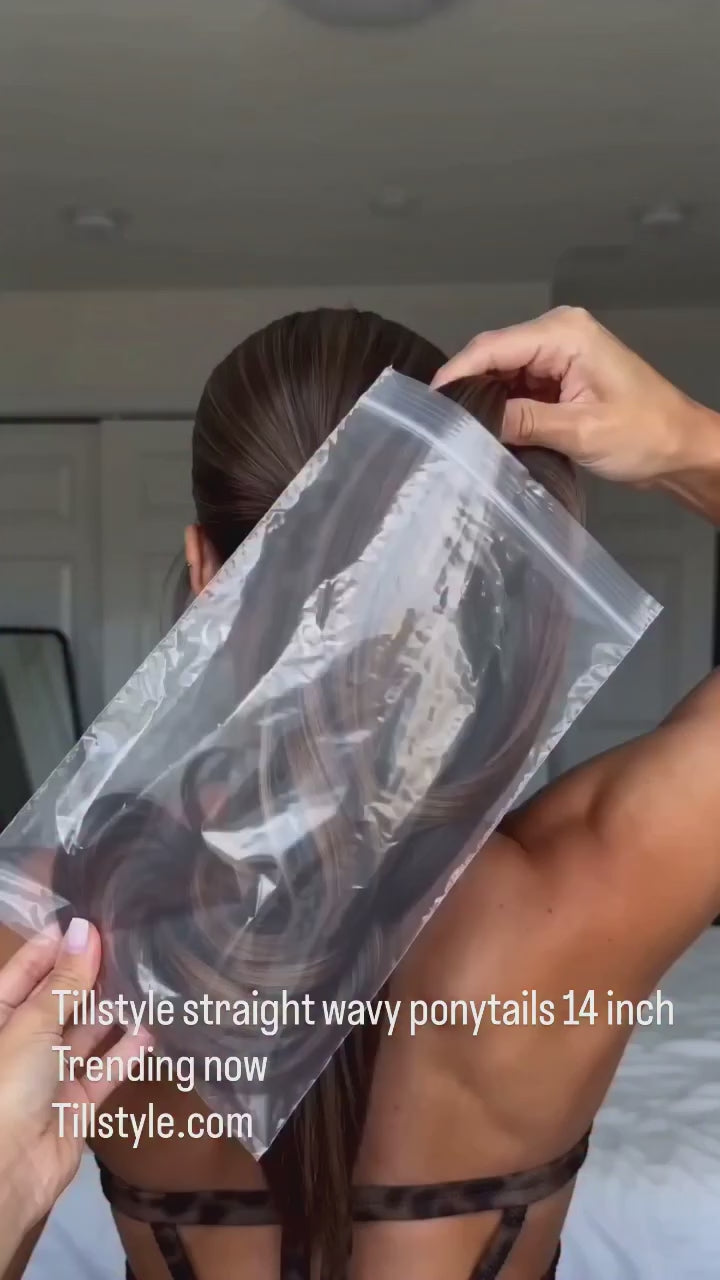 Claw Clip straight wavy Ponytail Extension – 14 Inch