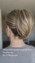 Short Clip-In Straight Ponytail Extension – 8 Inch