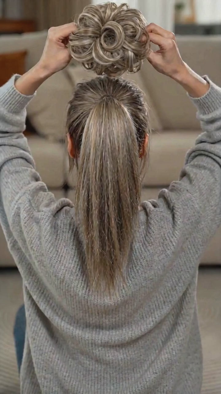 Large Messy Hair Bun Curly Synthetic hair