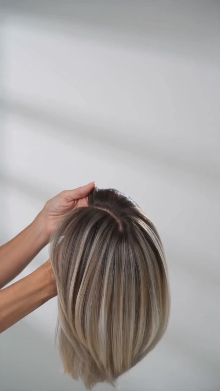 Short Hair Toppers for Women synthetic clip in topper 12 to 14 inches