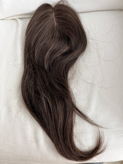 Human remy Hair Topper dark brown black for Women