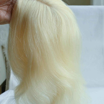 Human Hair Toppers for women Thinning crown blonde  Silk base