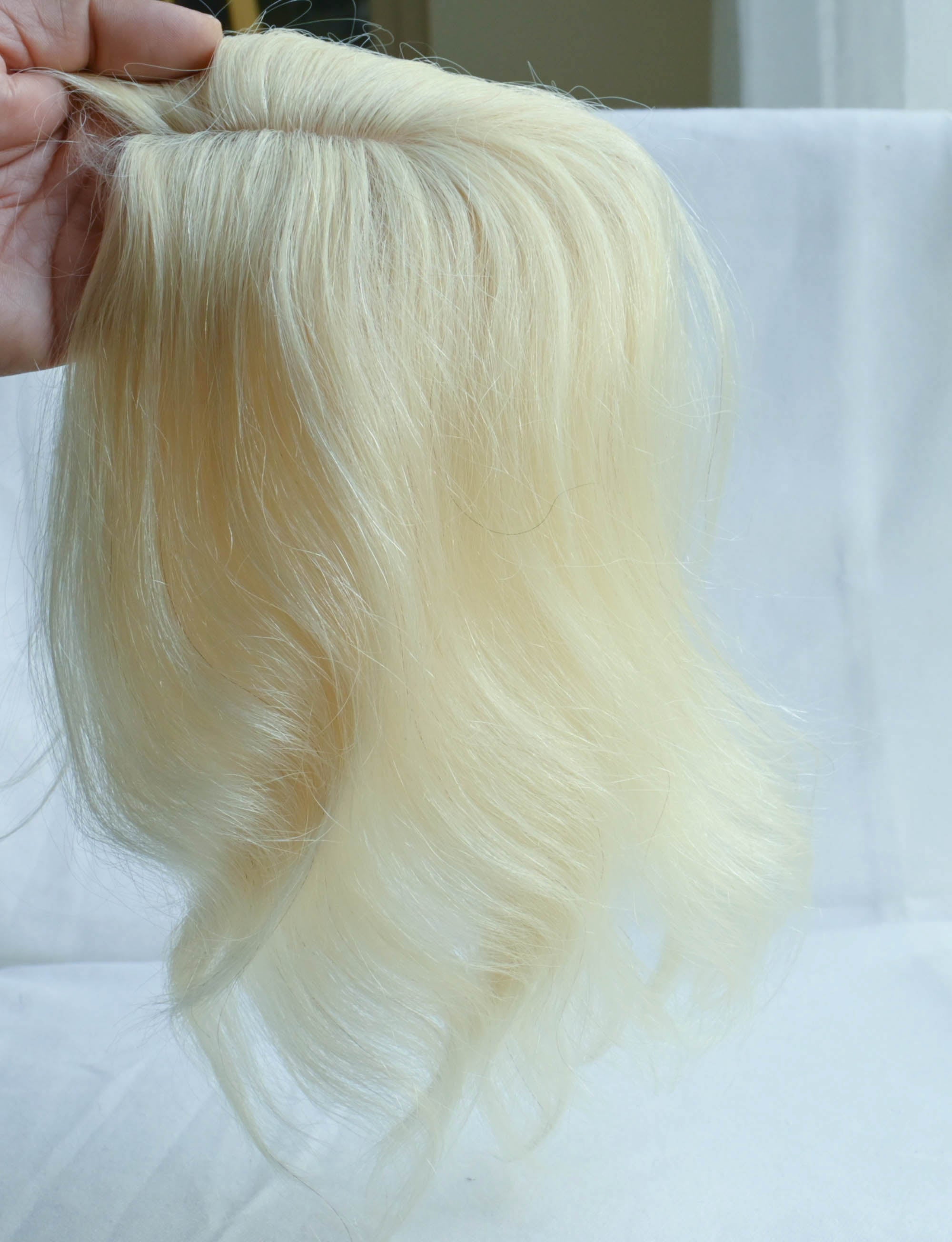Human Hair Toppers for women Thinning crown blonde  Silk base