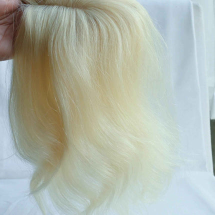 Human Hair Toppers for women Thinning crown blonde  Silk base