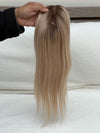 Tillstyle human hairTopper For Women Dark Roots Ash Blonde /mono base blonde dark brown baylaylage