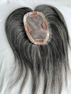 Real virgin Human Hair Toppers for women salt and pepper
