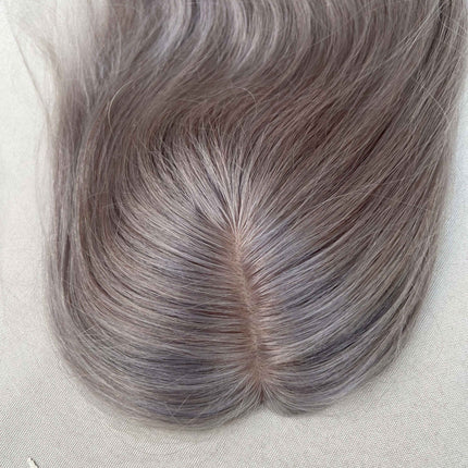 Tillstyle Toppers for Thinning Crown Mix Grey Salt and Pepper Clip On Human Hair Topper