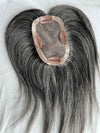 Real virgin Human Hair Toppers for women salt and pepper