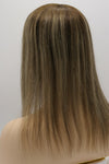 TillStyle ombre with dark brown rooted highlighted Topper for Women-Clip in Extension  mono base