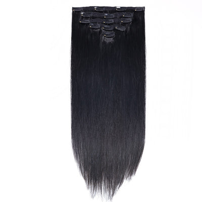 Tillstyle Clip in Human Hair Extensions 120g Natural Hair Clip in Extensions Highlighted Blonde